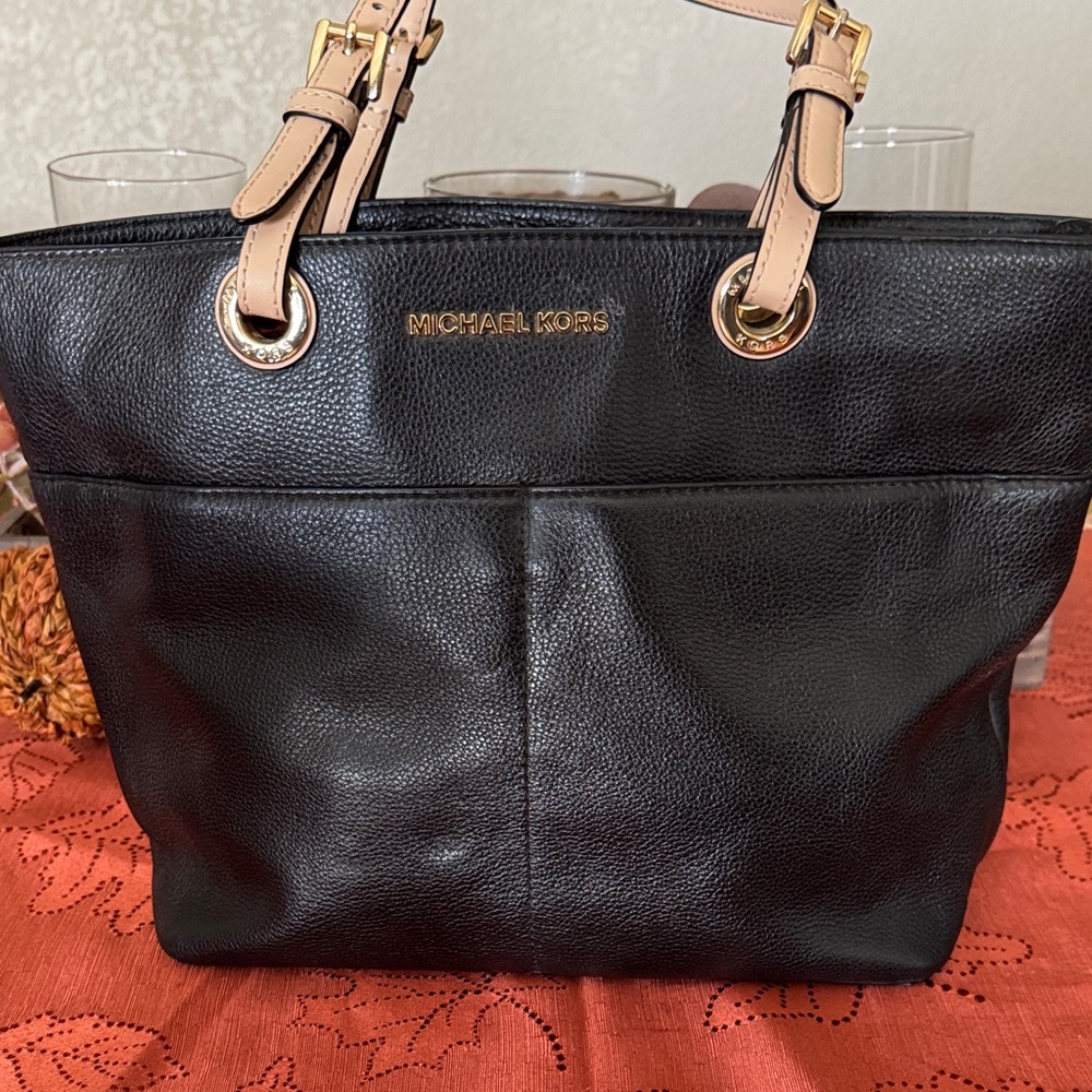 Michael Kors Black and Tan Tote Bag